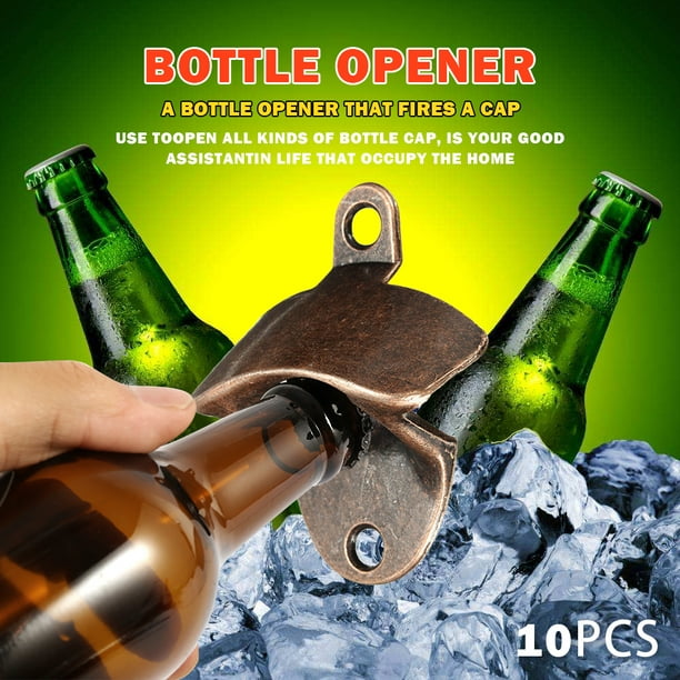 Bottle Opener Open Here Beer Iron Cast Wall Mount Metal Cap Bar Pub Vintage Gift